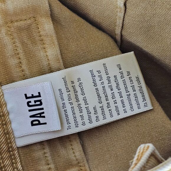 PAIGE Jeans Women’s 26 Yellow Colette Crop Flare Classic Ankle Pant - Picture 8 of 11